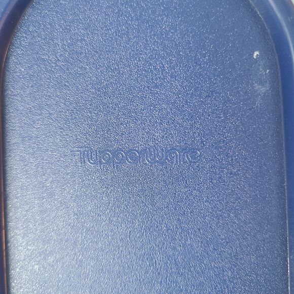 Vintage Tupperware Modular Mates Super Oval Pantry Set Four Piece Set Blue Lids - Picture 8 of 8